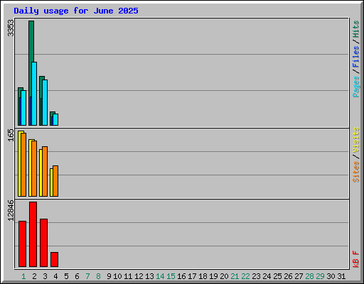 Daily usage for June 2025