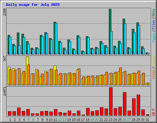 Daily usage for July 2025