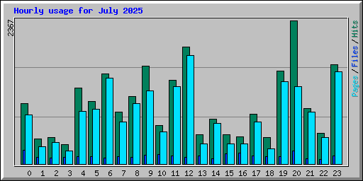 Hourly usage for July 2025