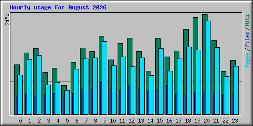 Hourly usage for August 2026