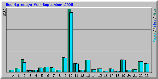 Hourly usage for September 2025